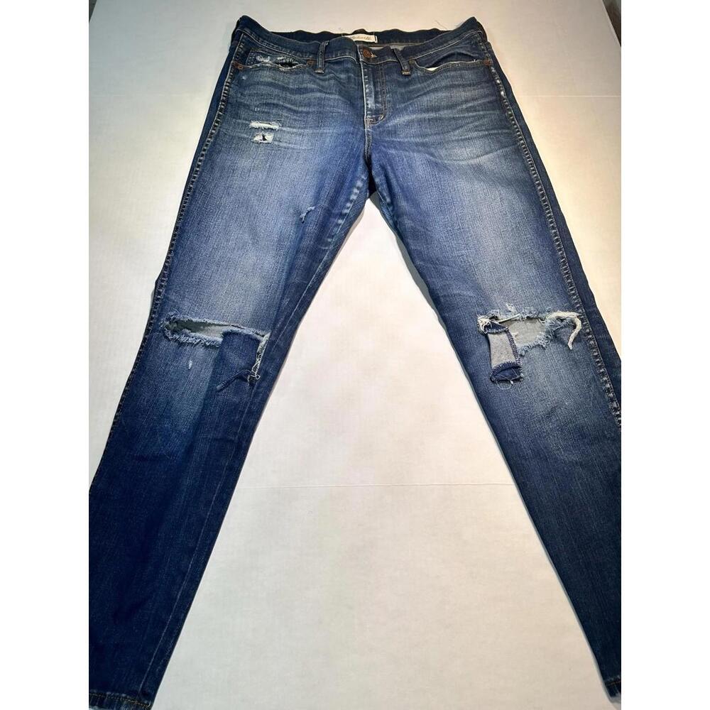 Madewell 9” Mid Rise Skinny Skinny Jeans Women's Size 32x27 Distressed Denim